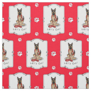 Los geht's! Deutscher Schäferhund (schwarz-loh) Stoff