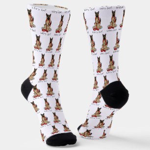Los geht's! Deutscher Schäferhund (schwarz-rot) Socken