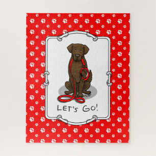 Los geht's! Flat-Coated Retriever Hund (liver)