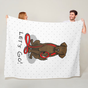 Los geht's! Flat-Coated Retriever Hund (liver) Fleecedecke