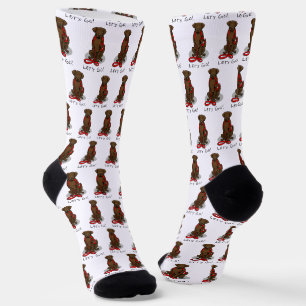 Los geht's! Flat-Coated Retriever Hund (liver) Socken