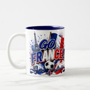 Los geht's FRANKREICH Team Frankreich 2026 Hahn Fu Zweifarbige Tasse