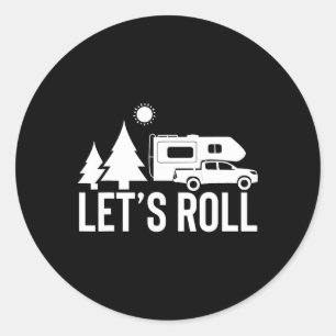 Los geht's LKW Camper Lustiges Camping-Geschenk Rv Runder Aufkleber