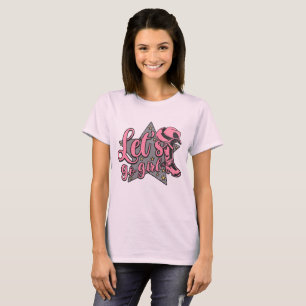 Los geht's Mädchen Cowgirl Western Rosa Stiefel T-Shirt