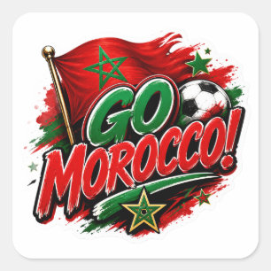 Los geht's MAROKKO Team Marokko Spieltag 2026 Quadratischer Aufkleber
