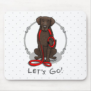 Los geht's! Spaziergang Curly-Coated Retriever Hun Mousepad