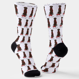 Los geht's! Spaziergang Curly-Coated Retriever Hun Socken