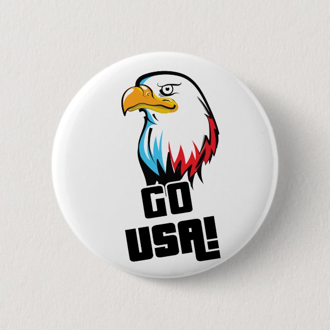 Los geht's USA! Amerikanischer Adler Button (Vorderseite)