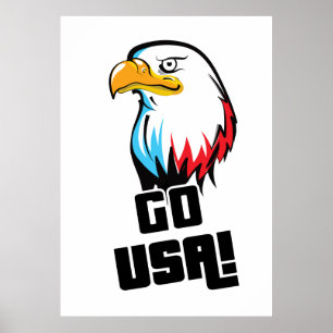 Los geht's USA! Amerikanischer Adler Poster