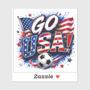Los geht's USA Fußballfan Amerikaner Aufkleber