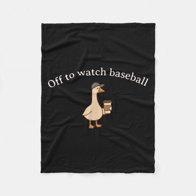 Los geht's zum lustigen Baseball-Meme Gans glückli Fleecedecke (Vorderseite)
