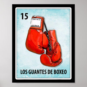 Los Guantes De Boxeo Mexikanische Boxhandkarten Poster