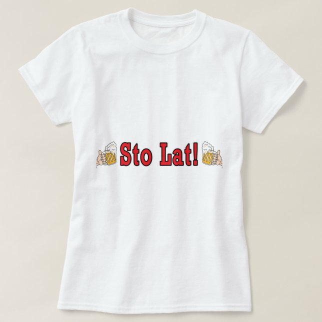 Los! mit Bier-Tasse T-Shirt (Design vorne)