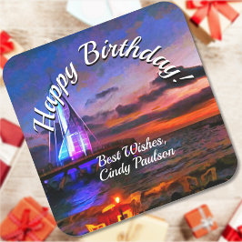 Los Muertos Pier Birthday 1182 Quadratischer Aufkleber