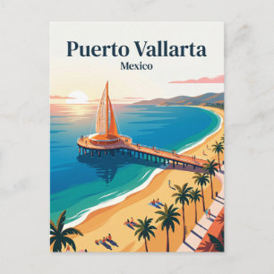 Los Muertos Strand Mexiko Postkarte