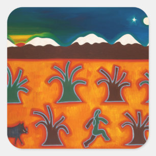 Los Olivos en el Invierno 2010 Quadratischer Aufkleber