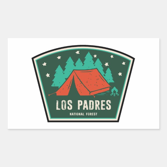 Los Padres National Forest California Camping Rechteckiger Aufkleber (Vorderseite)