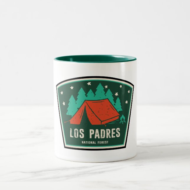 Los Padres National Forest California Camping Zweifarbige Tasse (Mittel)