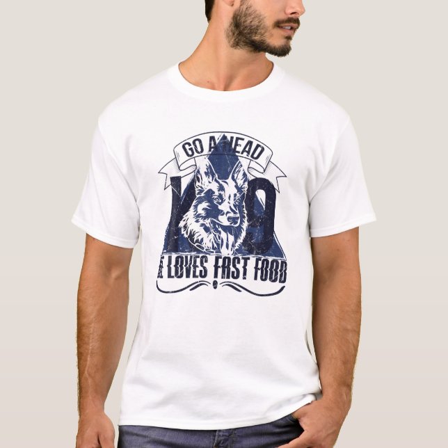 Los Run The Lieben Fast Food German Shepherds P T-Shirt (Vorderseite)