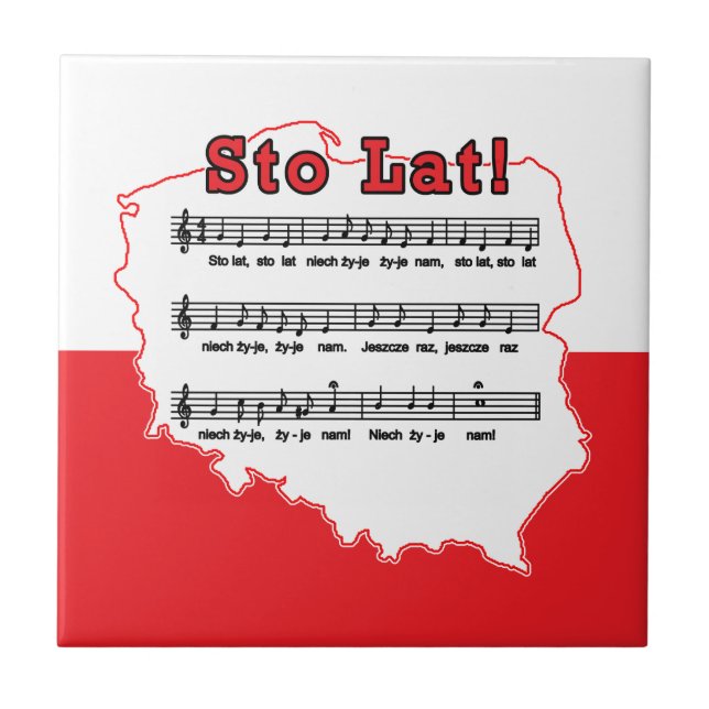 Los! Song Polnischer Karte Fliese (Vorderseite)