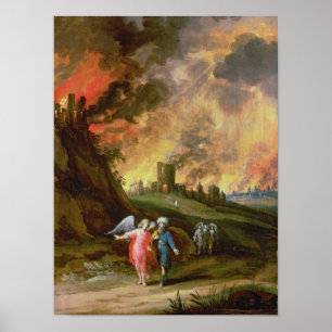 Los und seine Töchter, die Sodom verlassen Poster
