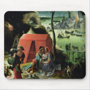 Los und seine Töchter (Öl auf Platte) Mousepad