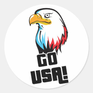 Los USA, amerikanischer Adler! Runder Aufkleber