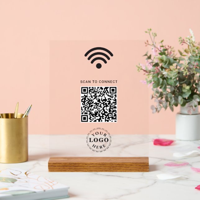 Löschen Sie das Acrylzeichen mit Scan, um WiFi-Inf Acrylschild (Hochzeit)