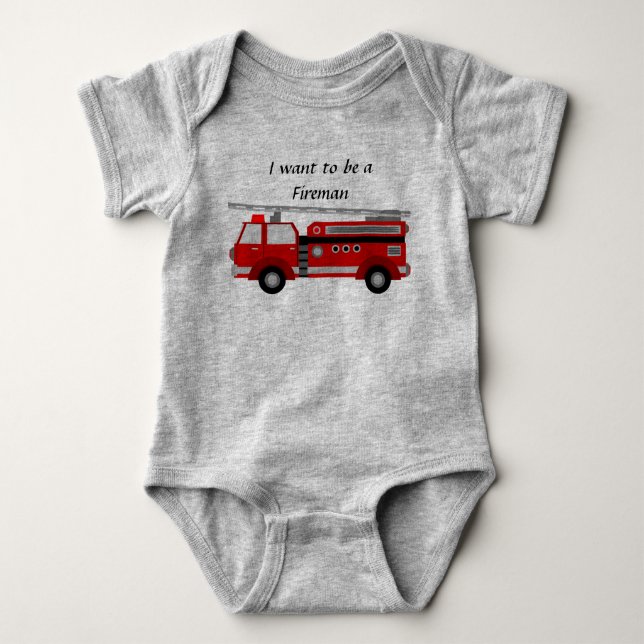 Löschfahrzeug - Baby-Spielanzug Baby Strampler (Vorderseite)
