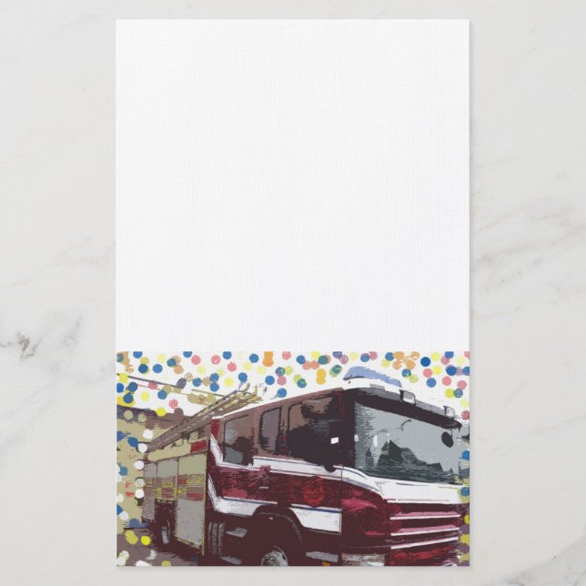 Löschfahrzeug Briefpapier (Vorderseite)