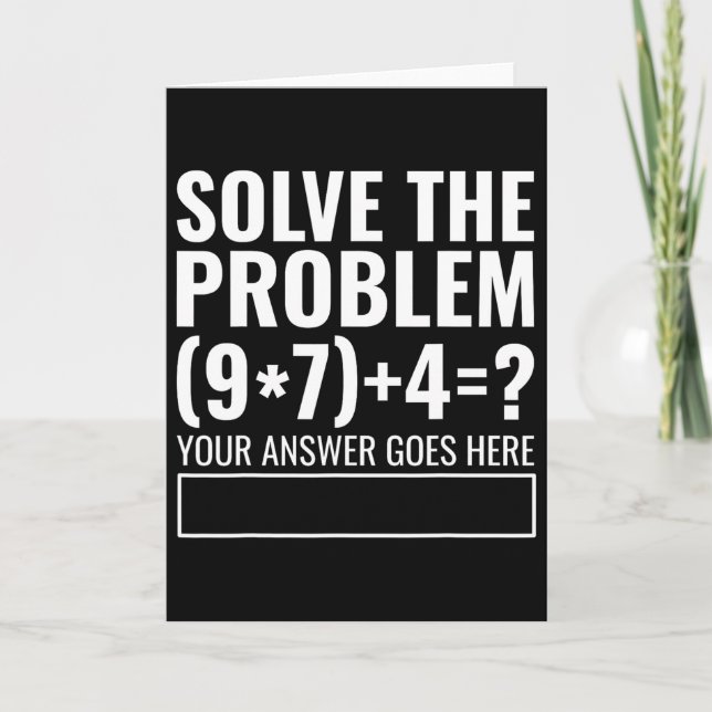 Löse das Problem 67 Sechs Sieben Lustiger Mathemat Karte (Vorderseite)