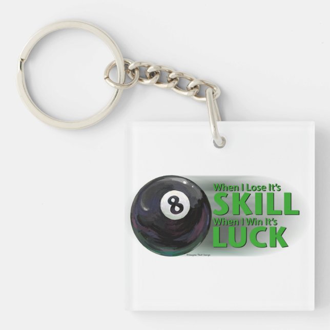 Lose Fertigkeit Gewinnen Luck 8 Ball Schlüsselanhänger (Vorderseite)