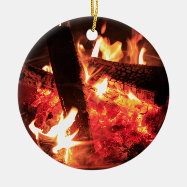 Lose Feuer und Kohlen Keramik Ornament (Vorne)