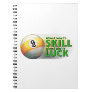 Lose Geschicklichkeit gewinnen 9 Ball Notizblock