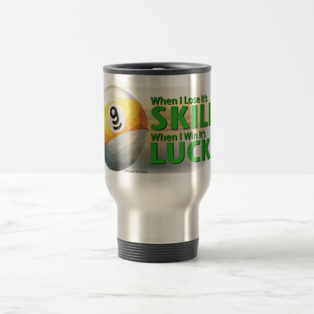 Lose Geschicklichkeit gewinnen 9 Ball Reisebecher (Mittel)