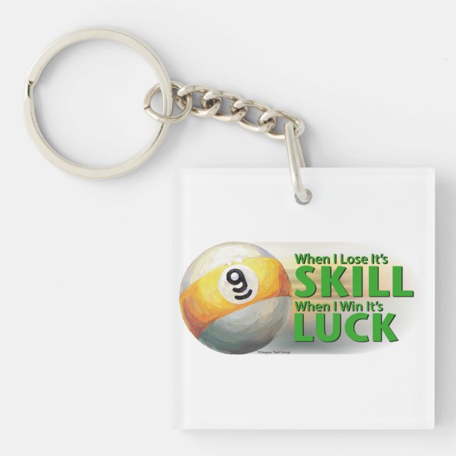 Lose Geschicklichkeit gewinnen 9 Ball Schlüsselanhänger (Vorderseite)
