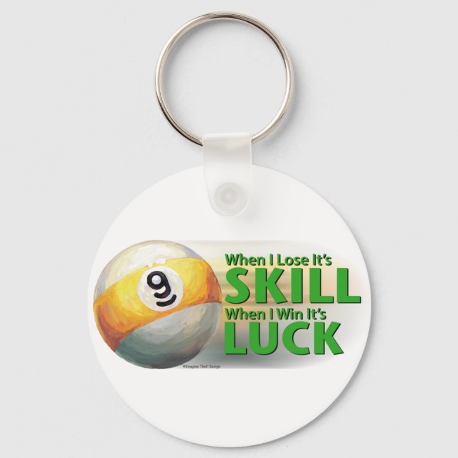 Lose Geschicklichkeit gewinnen 9 Ball Schlüsselanhänger (Vorderseite)