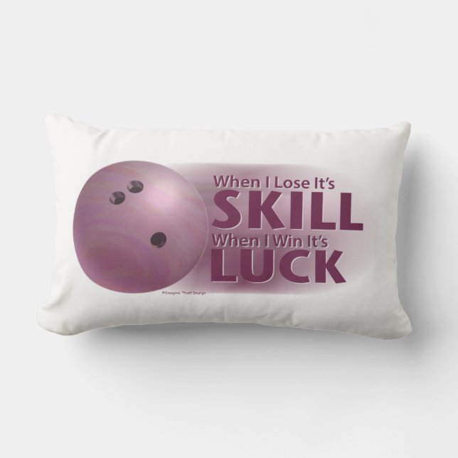 Lose Geschicklichkeit gewinnen Luck Bowling Pink Lendenkissen (Vorderseite)