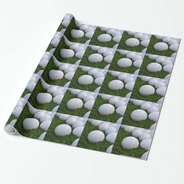 Lose Golfbälle auf dem Gras Geschenkpapier (Ungerollt)