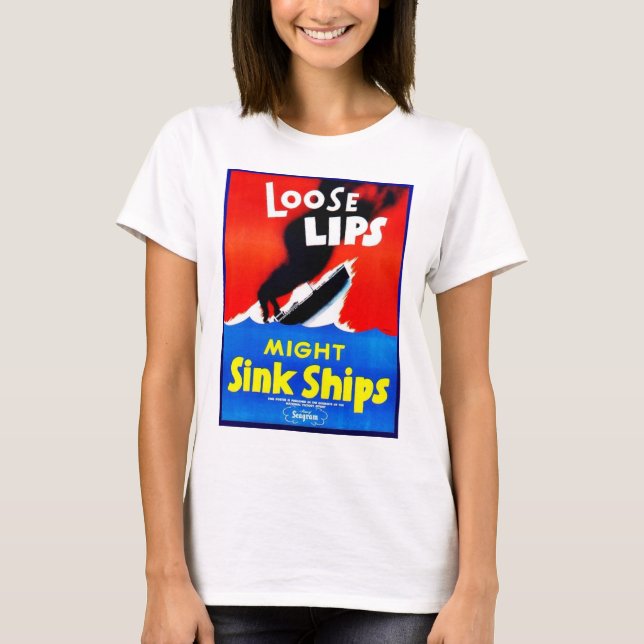 Lose Lippen, Macht-Wannen-Schiffe T-Shirt (Vorderseite)