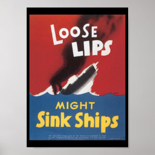 Lose Lippenwanne versendet Weltkrieg 2 Poster