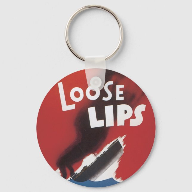 Lose Lips Might Sink Ships Schlüsselanhänger (Vorderseite)