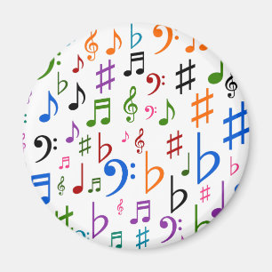 Lose musikalische Anmerkungen und Symbole Magnet