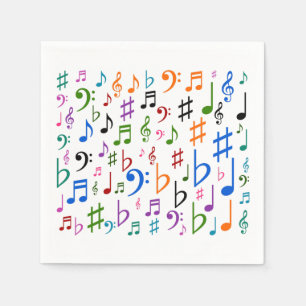 Lose musikalische Anmerkungen und Symbole Serviette