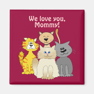 Lose niedliche Cartoon-Katzen wir Liebe Sie Mama Magnet