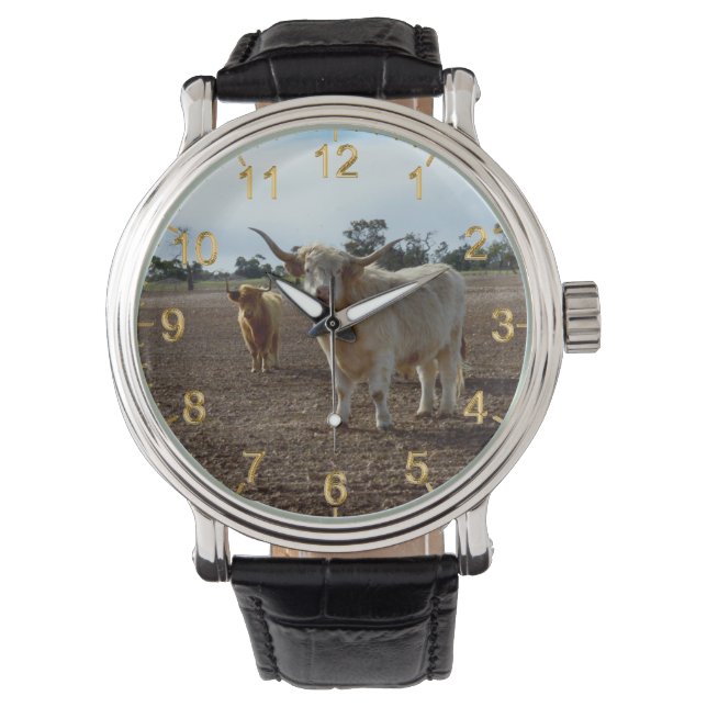Lose Rinder: Höhere Weizenhöhe der Kühe Armbanduhr (Vorderseite)