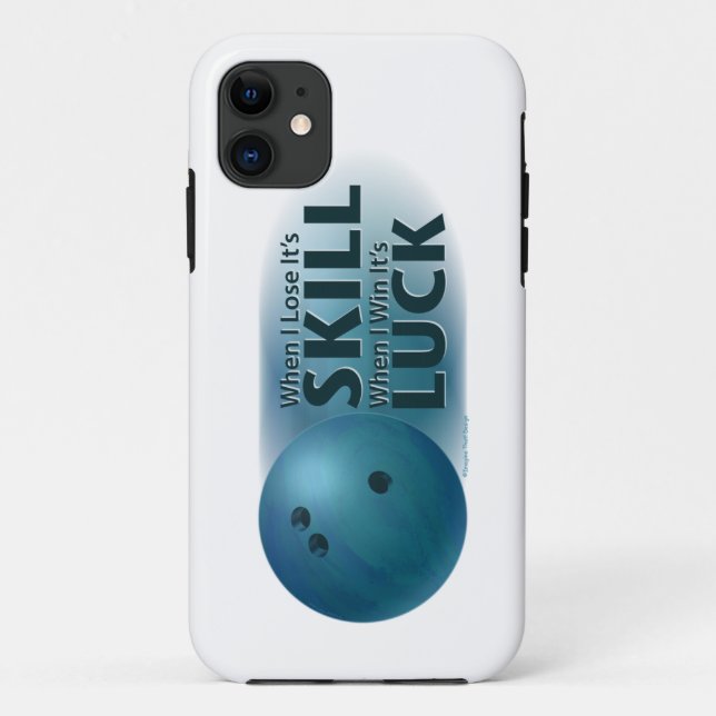 Lose Skill Win Luck Bowling Blue Case-Mate iPhone Hülle (Rückseite)