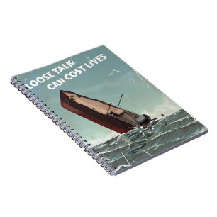 Lose Talk Cost Lives WW2 Poster Notizblock