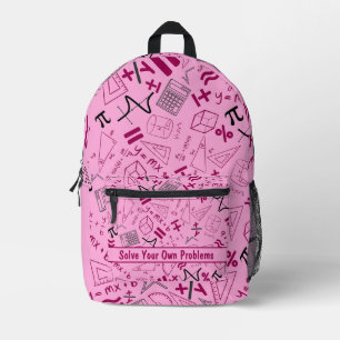 lösen Sie Ihre eigenen Probleme Mathematik moderne Bedruckter Rucksack