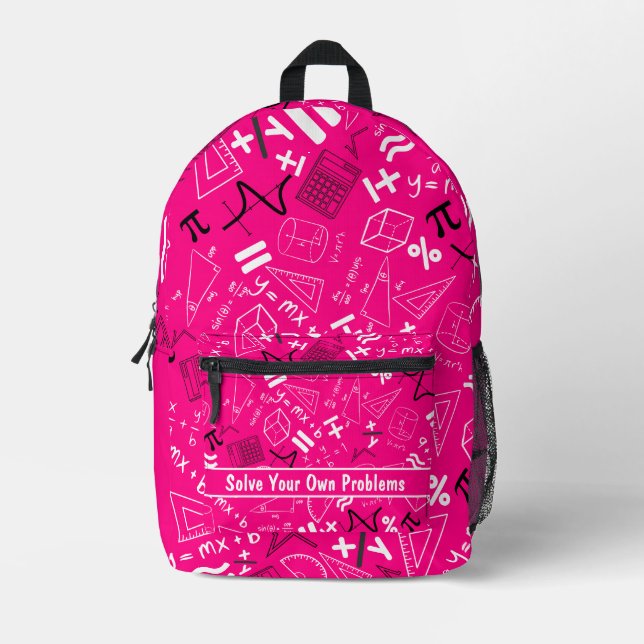 lösen Sie Ihre eigenen Probleme Mathematik moderne Bedruckter Rucksack (Vorderseite)